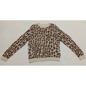 A New Day Women’s Size Medium M Long Sleeve Cheetah Animal Print Knit Sweater